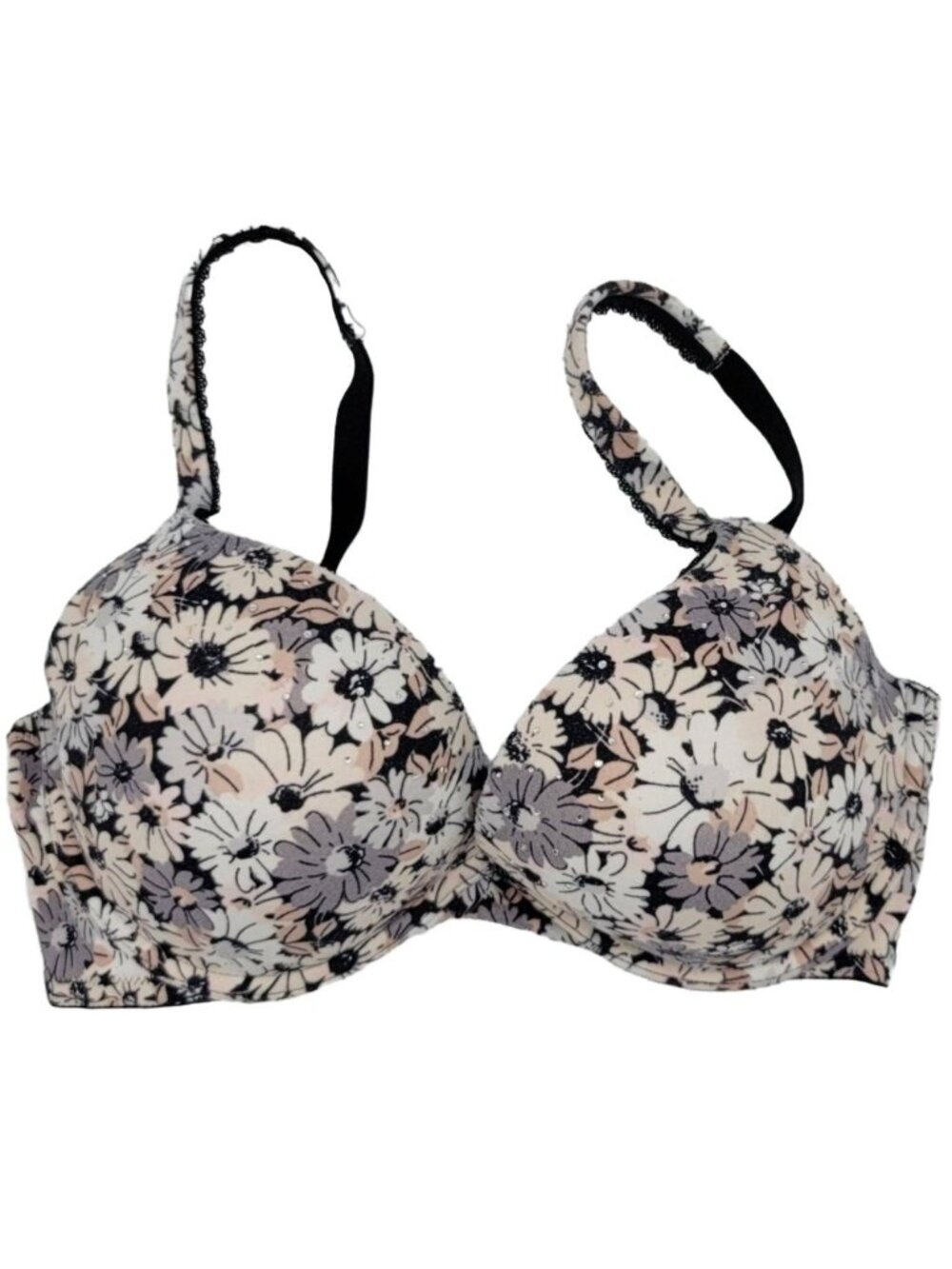 Victoria's Secret Body By Victoria Push Up Bra Multi 34D Underwire Rhinestone